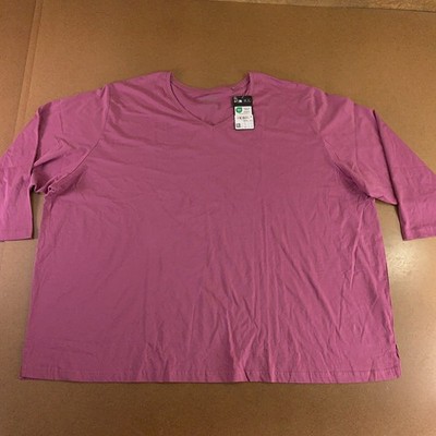Ulla Popken Womens 36/38 Pink Cotton Half Sleeve Everyday Comfort T-Shirt NWT