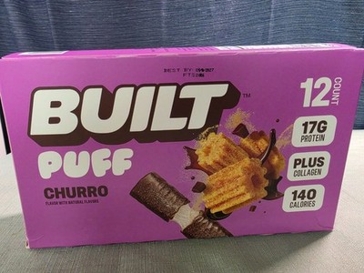 Built Puff Churro Protein Bars 12 Count 17g Protein Plus Collagen NEW Exp 05/202