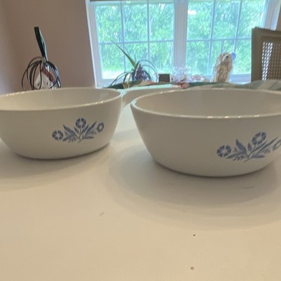 CorningWare Blue Cornflower 1 Pt Handled Soup Bowls Set of 2 P-81-B Microwave