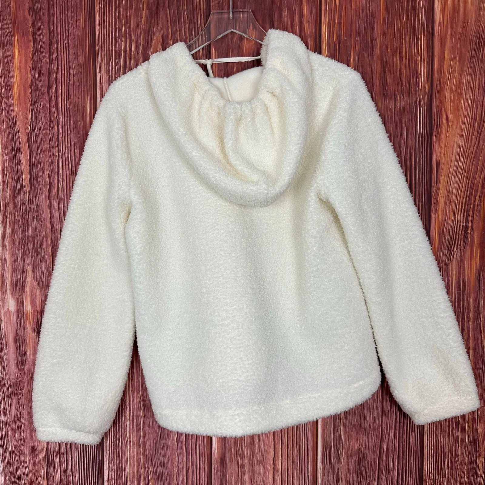 OFF WHITE Felpa con cappuccio LOFT Sherpa bianca avorio taglia media M nuova con etichetta