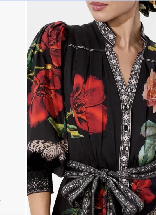 alice and olivia butterfly maxi dress Alice And Olivia Cora Floral & Butterfly Print Tiered Maxi Dress Sz Small  NWT