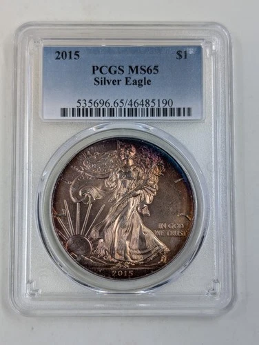 2015 Super Toned American Silver Eagle ASE PCGS Graded Ms65