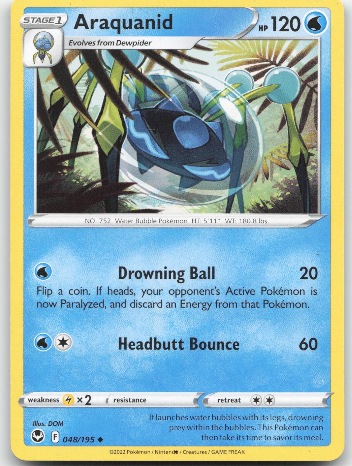 Araquanid 048/195 Uncommon Silver Tempest Pokemon Lightly Played