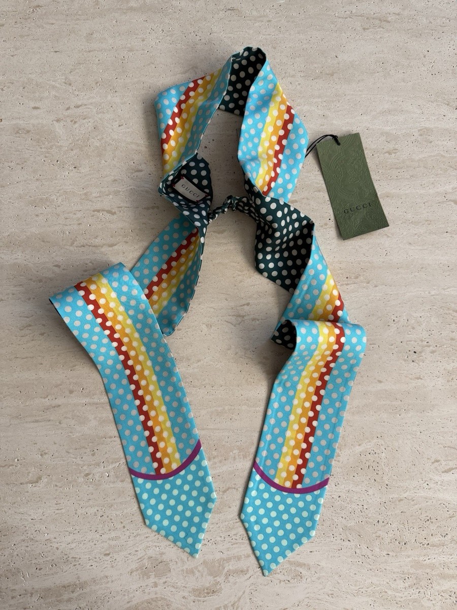NWT GUCCI Polka Dot Headband 100% Authentic Silk Sz M display picture 2