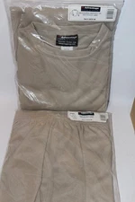 Mens Medium Thermal Base Layer Set Top Pants Sand Advantage New