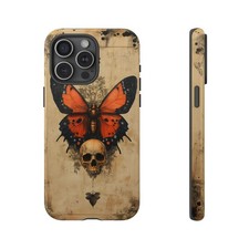 Orange Ember Skull Tough Case For IPhone , Phone Cover Protective