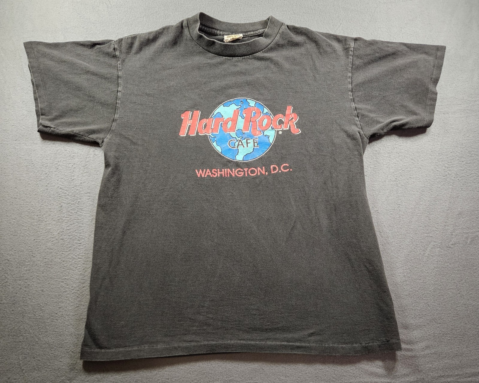 Vintage 90s Hard Rock Café Washington DC Made In USA Black T Shirt Large Faded