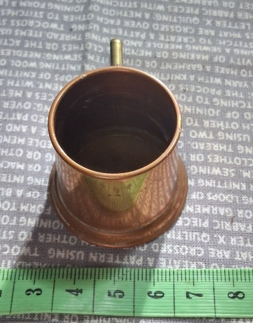 Vintage Hand Made Miniature Scale Copper Tankard Measure Jug Made in England image 2