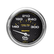 Autometer Carbon Fiber Ultra-lite Electrical Oil Temperature Gauge 2 58 Dia