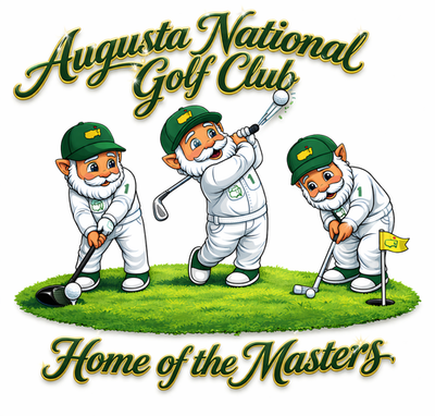 MASTERS 　ノーム　Tシャツ 緑色 The Masters Gnome Novilty T Shirt . Size (L) Large 100% Polyeste
