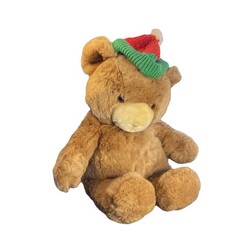 Stuffed Christmas Bear Big Plush with green and red hat