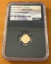 South Africa 2025 Gold 1/20 oz 1/20 Krugerrand NGC PF70UC