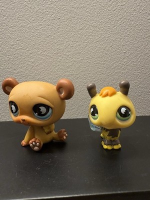Littlest Pet Shop LPS #813 #814 Brown Bear & Bee  **Please Read**