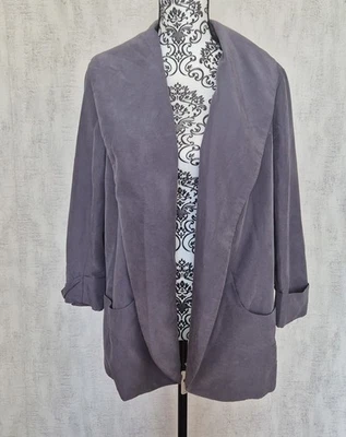 Forever 21 veste drapée gris taupe contemporary taille 38 M - Photo 1/4