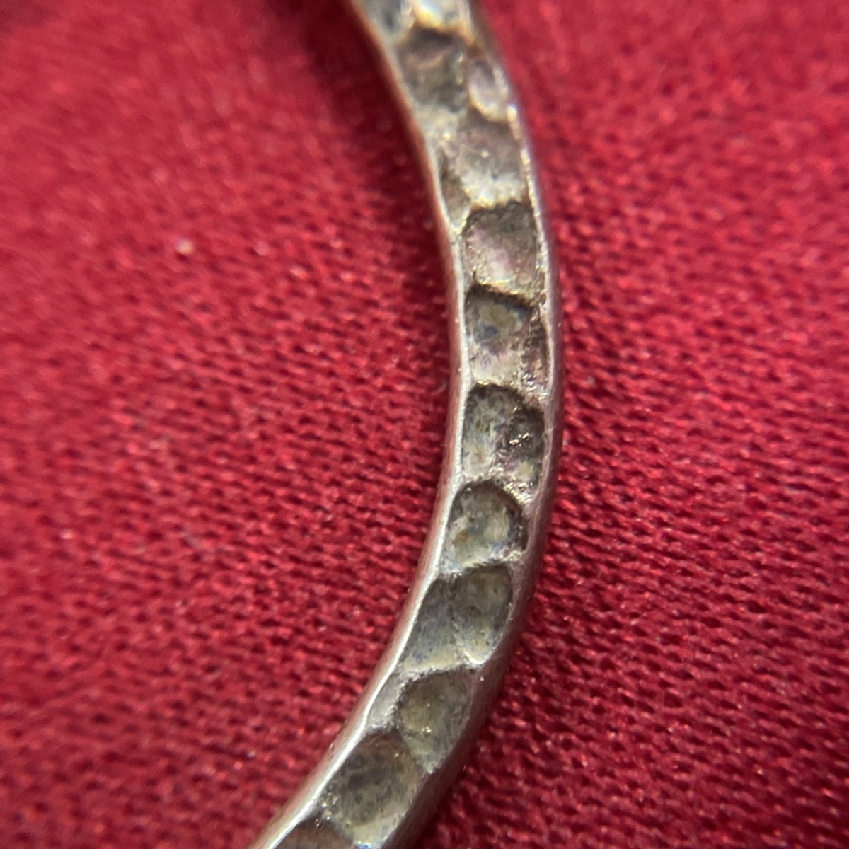Sterling Silver 925 Hammered Textured Half Hoop Stud Earrings View 3