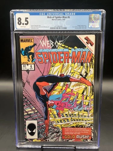 Web of Spider-Man #6 (Marvel Comics September 1985) CGC Graded 8.5 White Pages