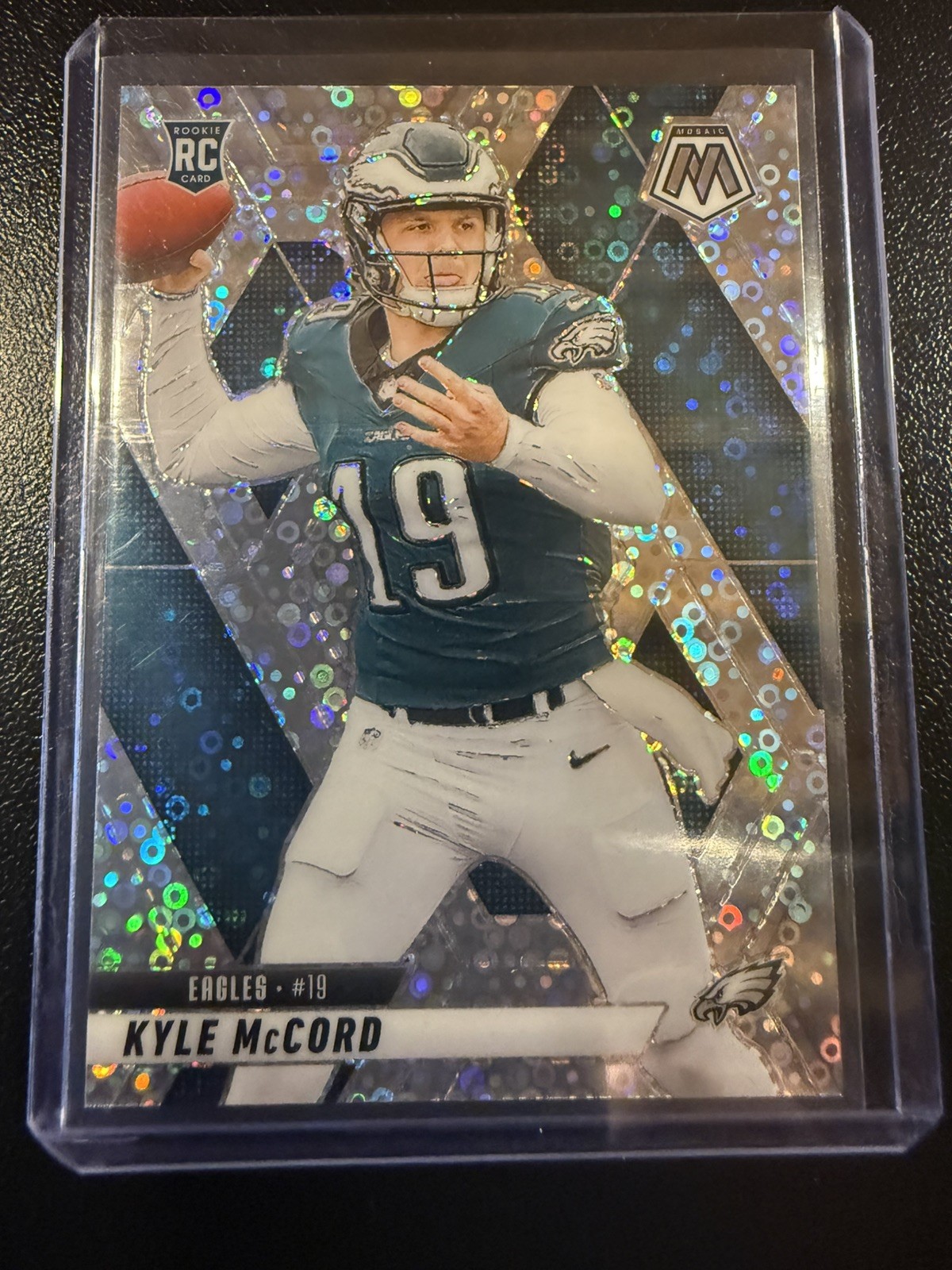 2025 Panini Mosaic KYLE McCORD #352 RC Rookie No Huddle Silver Disco - Eagles