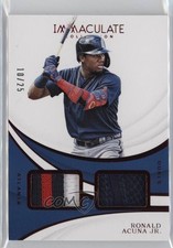 2019 Panini Immaculate Dual Relics Red 10/25 Ronald Acuna Jr #ID-RA ht1