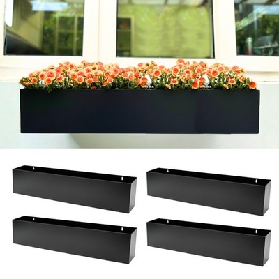 LaLaGreen Wall Planters for Outdoor Plants 30 Inch, 4 Pack Carbon Steel Black...