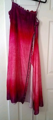 Acne Studios Season 9 Pink Ombre Silk One Shoulder Slit Dress 34 XS NWT