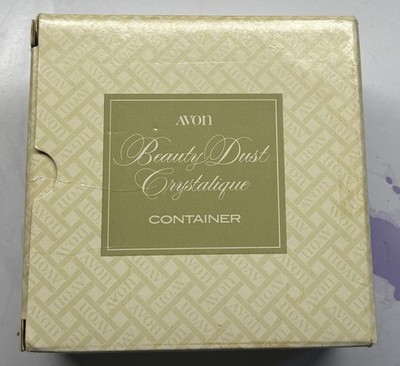 Vintage Avon Beauty Dust Crystalique Container Powder Vanity Candy Nut Bowl READ