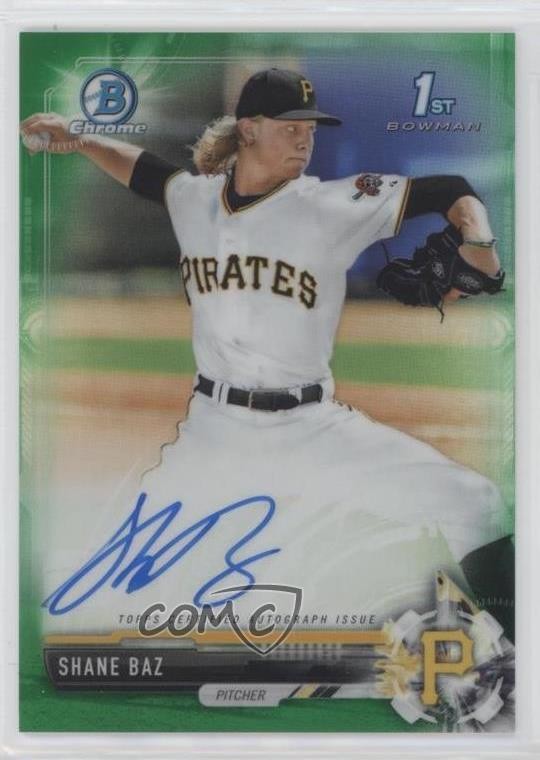2017 Bowman Draft Chrome Green Refractor /99 Shane Baz #CDA-SB Auto