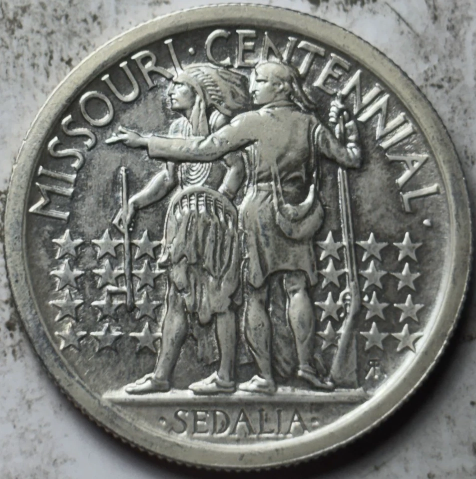 1921 Missouri 50c Commemorative Half Dollar. Attractive AU Details, Cleaned - Image 2 of 2