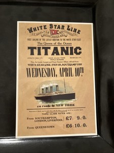 Titanic Vintage Postcard Queen Of The Ocean Ready To Frame Affordable Rare
