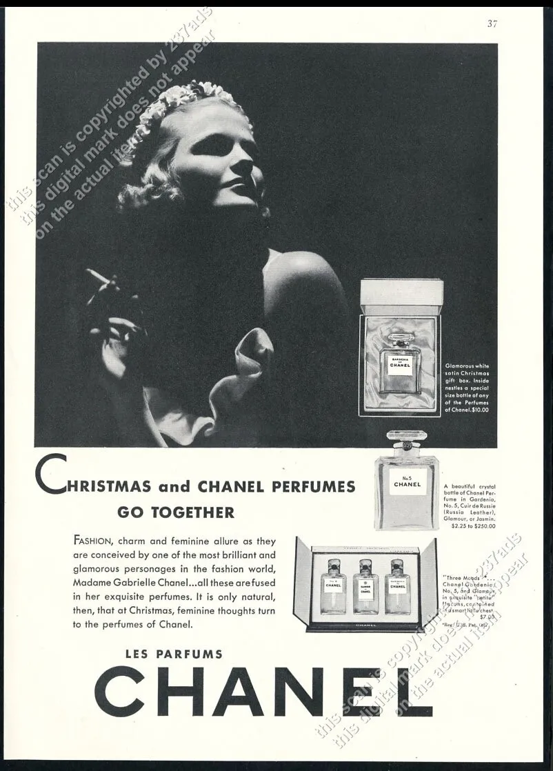 1937 Chanel Perfume Ad ~ Gardenia de Chanel, Vintage Health