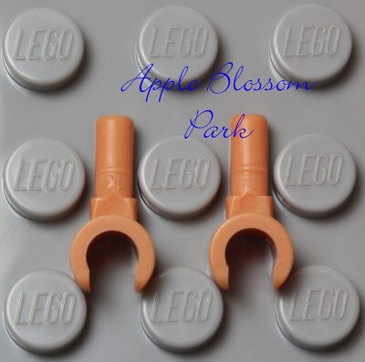 NEW 2 Lego Light Medium Brown FLESH MINIFIG HANDS Star Wars Med Dark Nougat Pair