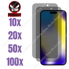 Privacy Screen Protector Tempered Glass Lot For iPhone 15 14 13 12 11 Pro XR 8 7
