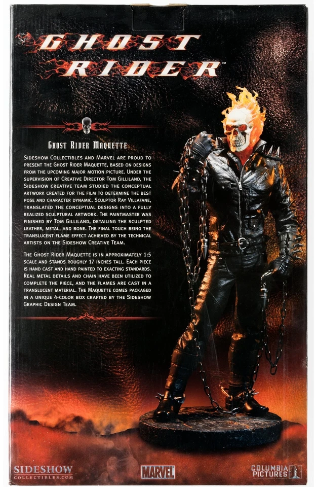 SELLADO/Nuevo Sideshow Coleccionable GHOST RIDER PELÍCULA Maqueta Estatua Figura Premium Foto 2 de 4