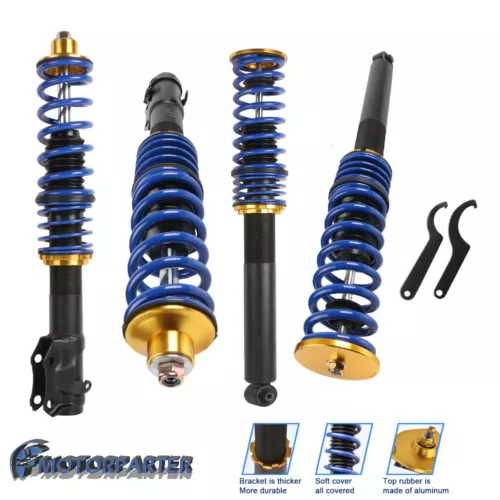 Front & Rear Coilover Struts ASSY For 1995-02 VW Cabrio 85-99 VW Jetta MK2 MK3