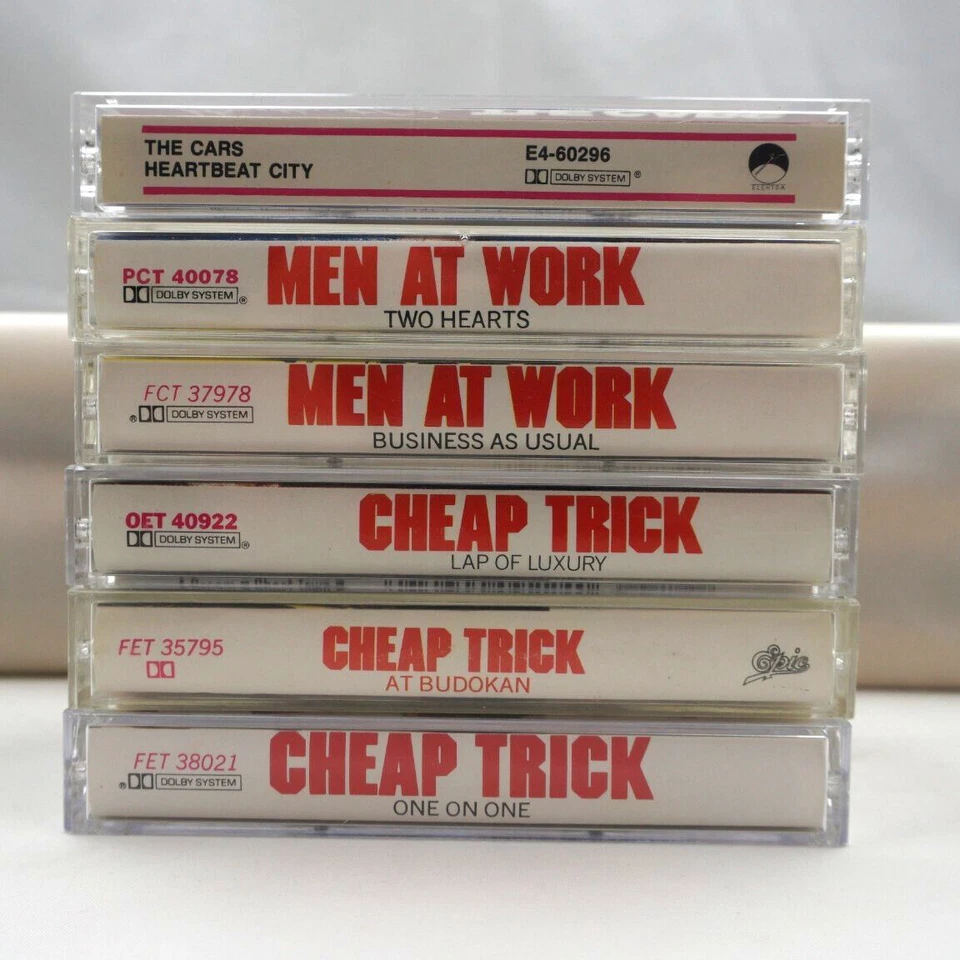 Cheap Trick The Cars Men At Work Vintage Rock/New Wave Cassette Tape Lot x6 - Image 2 of 4