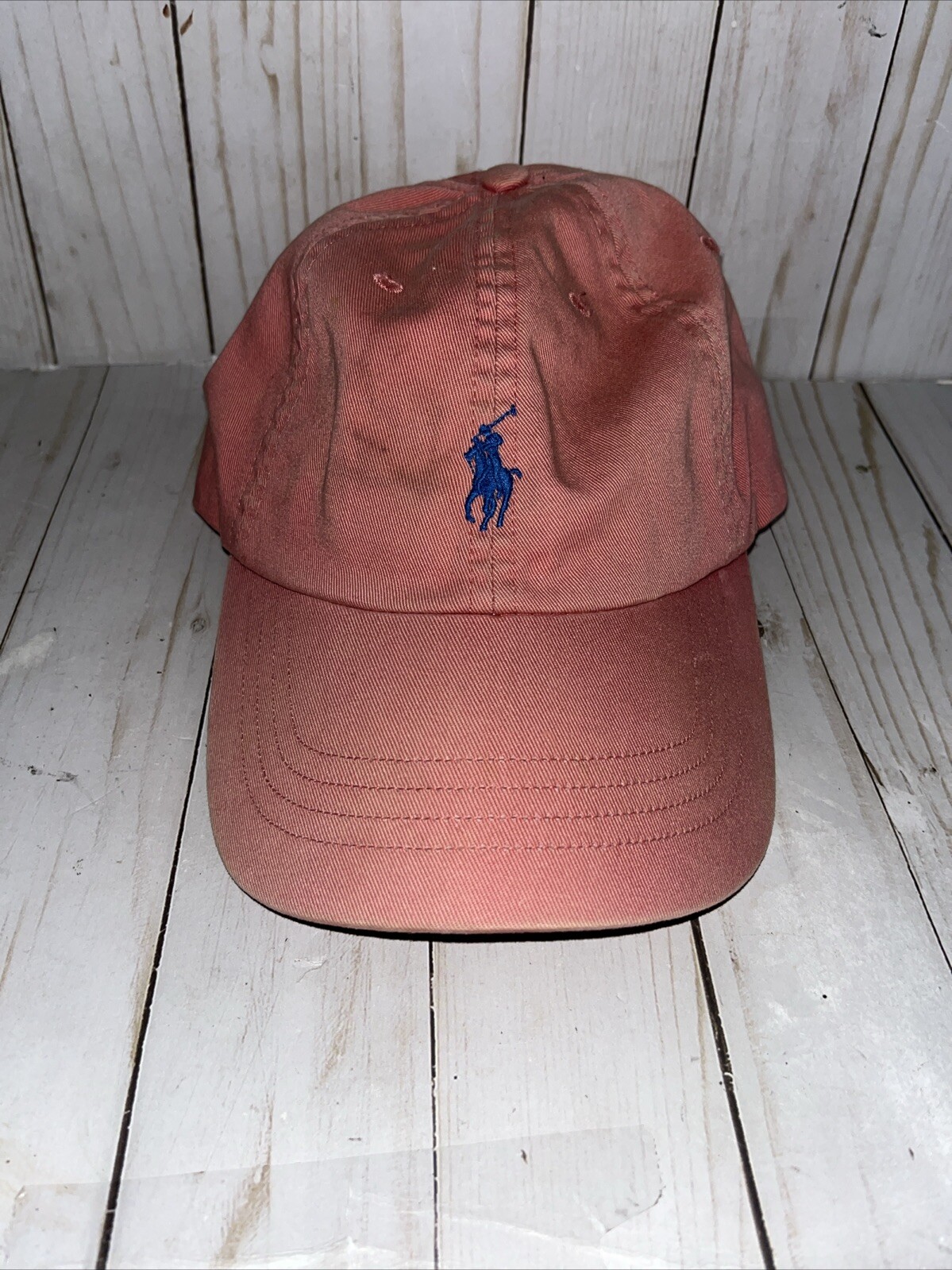 Cappello berretto Polo Ralph Lauren rosa blu pony cotone casual papà taglia unica pulitissimo