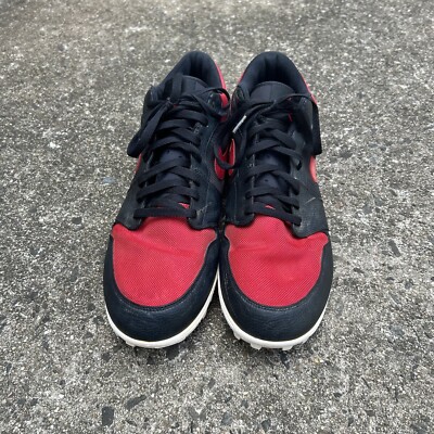 Size 12.5- Nike Air Jordan 1 Retro TD Low Bred Black Red OG Football Cleats Nike Air Jordan 1 Retro TD Low Bred Black Varsity Red  main image 3