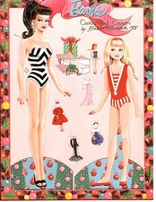 VINTAGE BARBIE CHRISTMAS PAPER DOLL UNCUT ORG SZ LASER REPORDUCTIN FROM ORIG