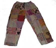 Pantaloni Comodi Hippy Festival Patchwork Batik Fair Trade S M L XL