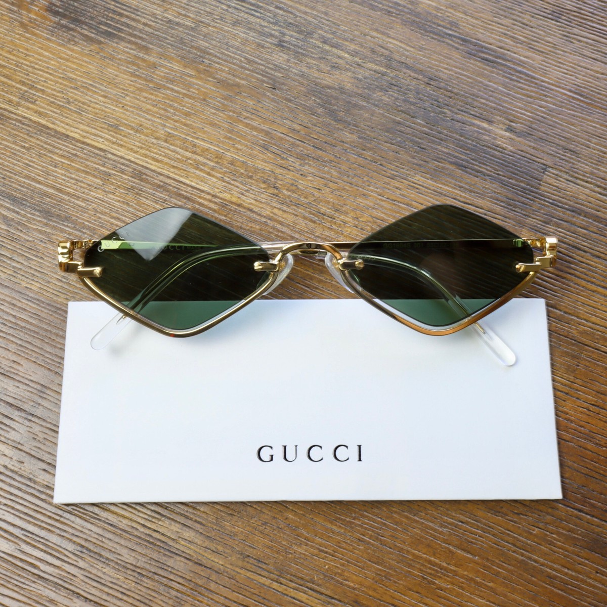 Gucci GG1604S 001 53mm Geometric Sunglasses in Gold/Gray Lens with