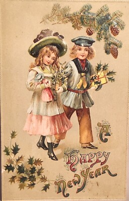 Carte Postale Suède Années 1910 – Drapeau Et Monnaies Dorées En Relief
