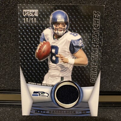 2009 Topps Unique Prime Time Matt Hasselbeck Patch Seahawks 16/50 XQ