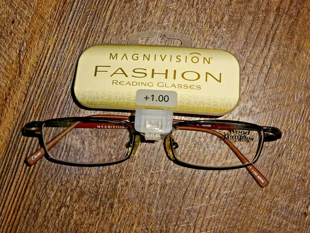 Magnivision men unisex women reading glasses 1.00 metal frame