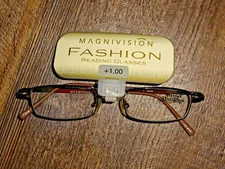 Magnivision ~ men unisex women reading glasses   +1.00 metal frame 