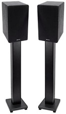 Pair Rockville RockShelf 68B Black 6.5" Home Bookshelf Speakers 36" Stands