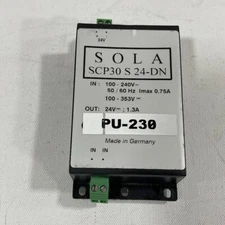 Sola SCP30 S 24-DN  Power Supply    Input: 100-240VAC Output: 24VDC