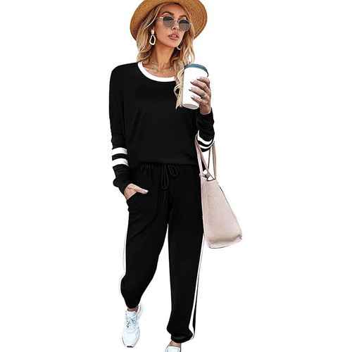 Women Jogging Tracksuit Set Sports Gym Hoodie Sweat Suit Apparel Pants Outfits - Picture 4 of 36