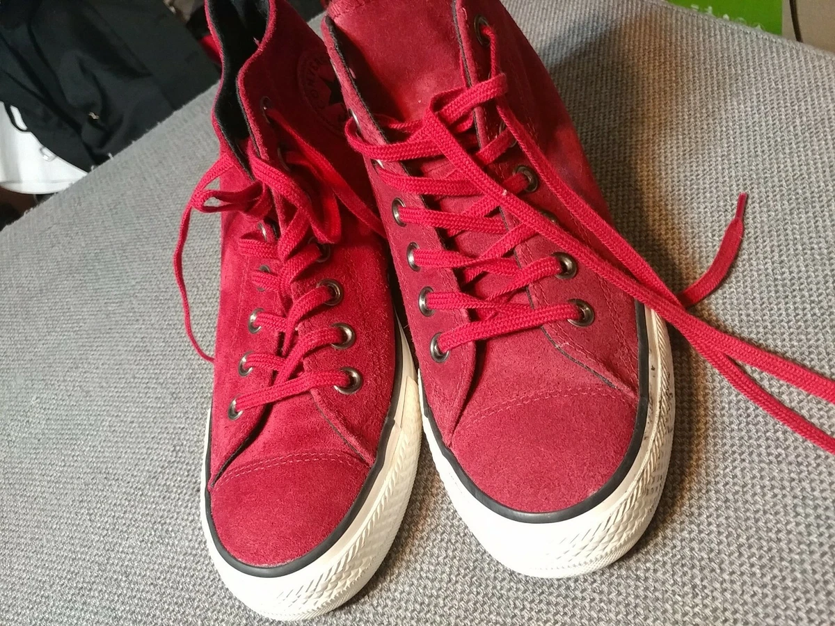 Converse red shop velvet