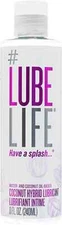 Lube Life Coconut Hybrid Lubricant, Water-Based Oil Massage Men, Women 8 Fl Oz