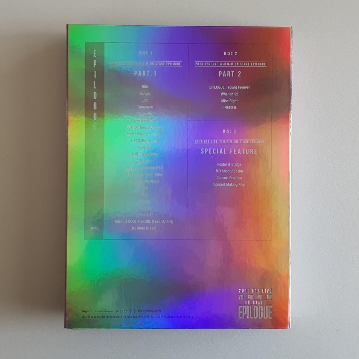 BTS Official 2016 HYYH Live On Stage Epilogue Concert DVD Full J