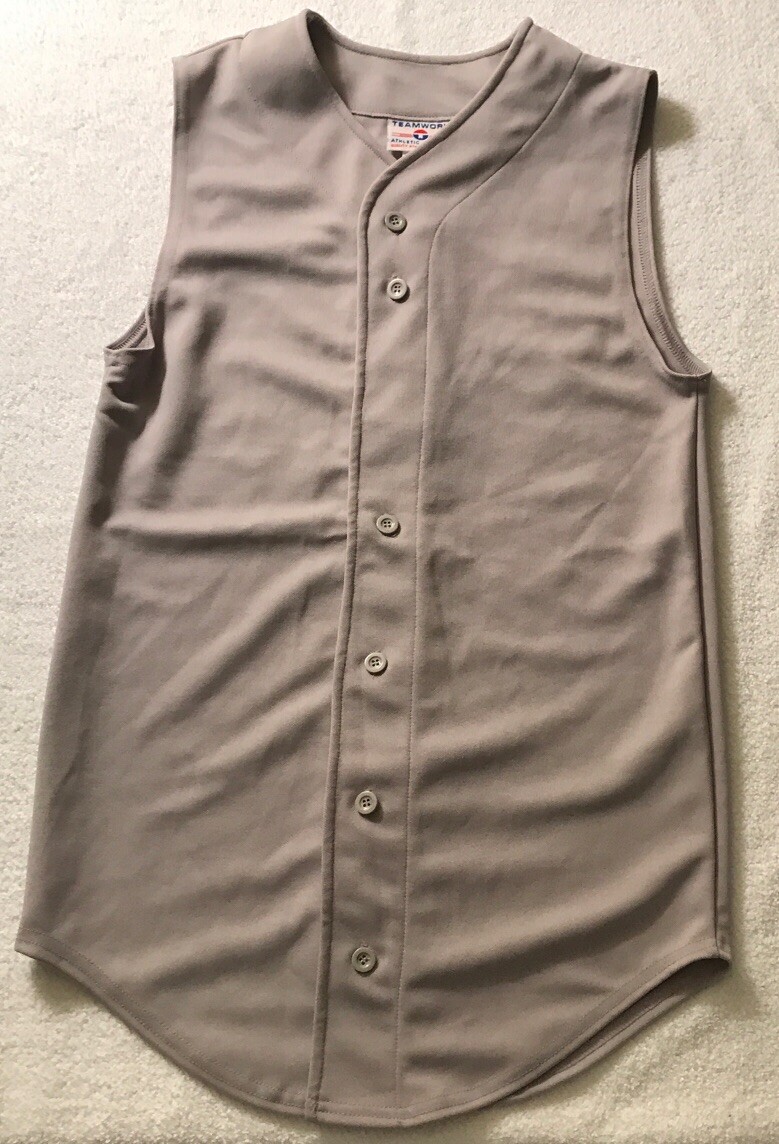 Teamwork Athletic Apparel Sleeveless Button Front Baseball Jersey